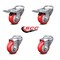 Service Caster 3.5 Inch Red Polyurethane Swivel Bolt Hole Caster Set with 2 Total Lock Brake SCC-BHTTL20S3514-PPUB-RED-2-S-2 - alternate 4